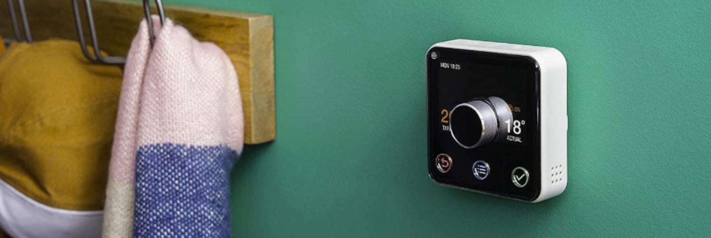 Hive thermostat on the wall