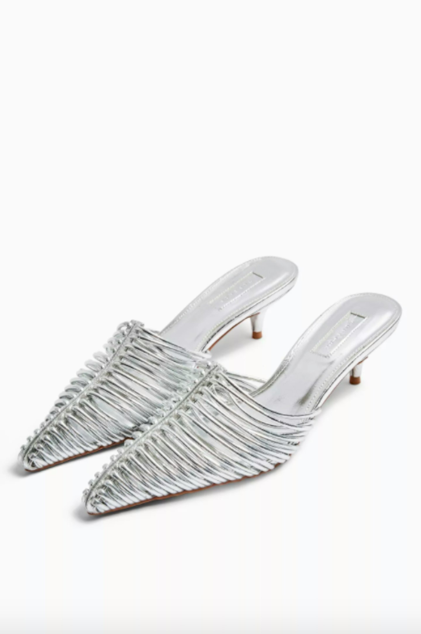 Topshop, JUMP Silver Strappy Point Shoes, £42