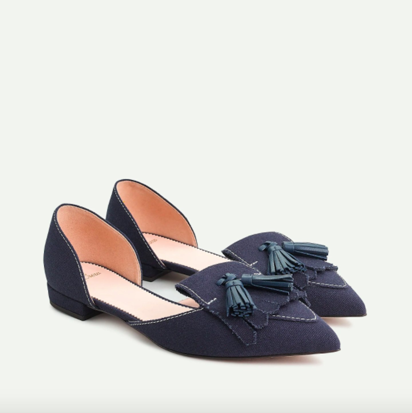 J.Crew, Canvas d'Orsay pointed-toe flats, £165