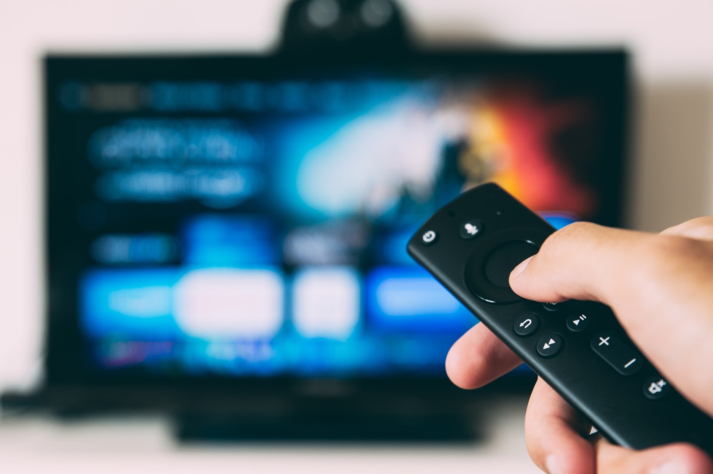 Streaming on TV with Firestick remote