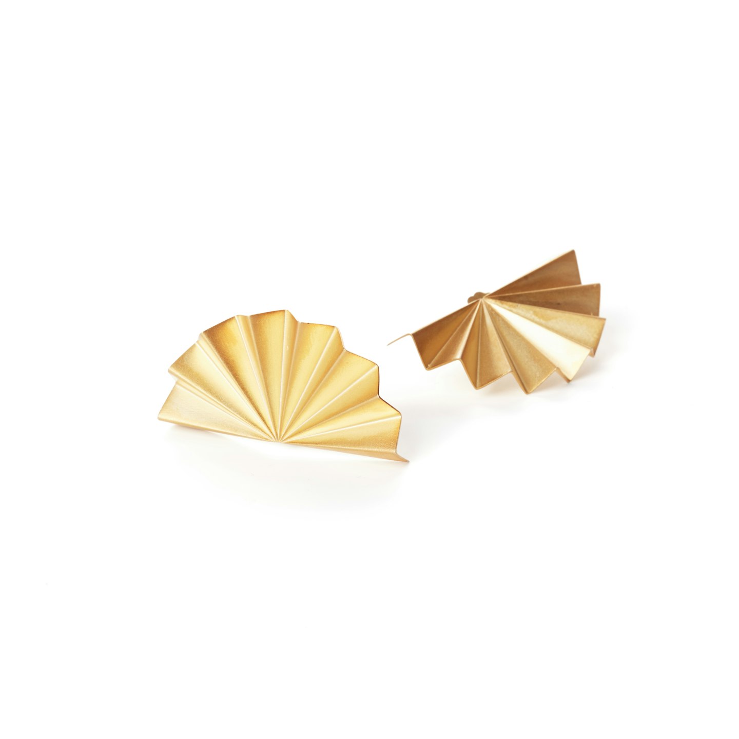 Motley x Anonymous, Gold Fan Earrings, £185
