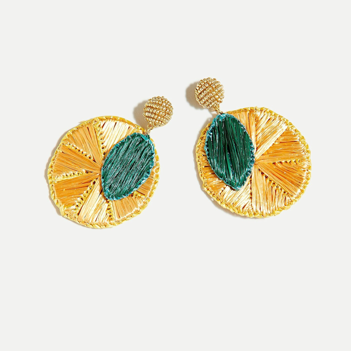 J.Crew, Raffia orange slice earrings, £67