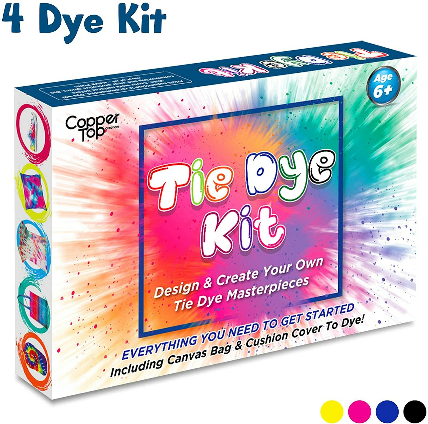 Tie Dye Kit With Plain Cushion Cover And Canvas Bag