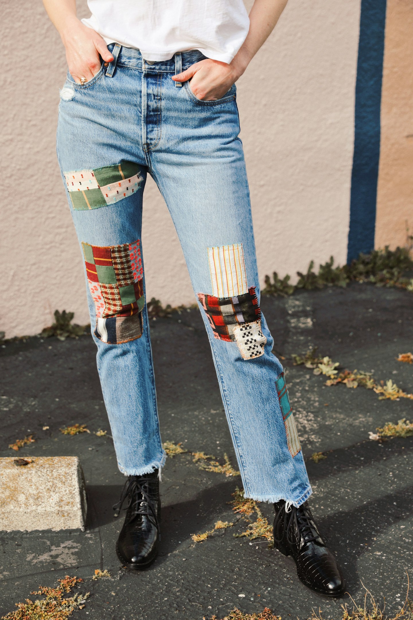 how to patchwork your jeans
