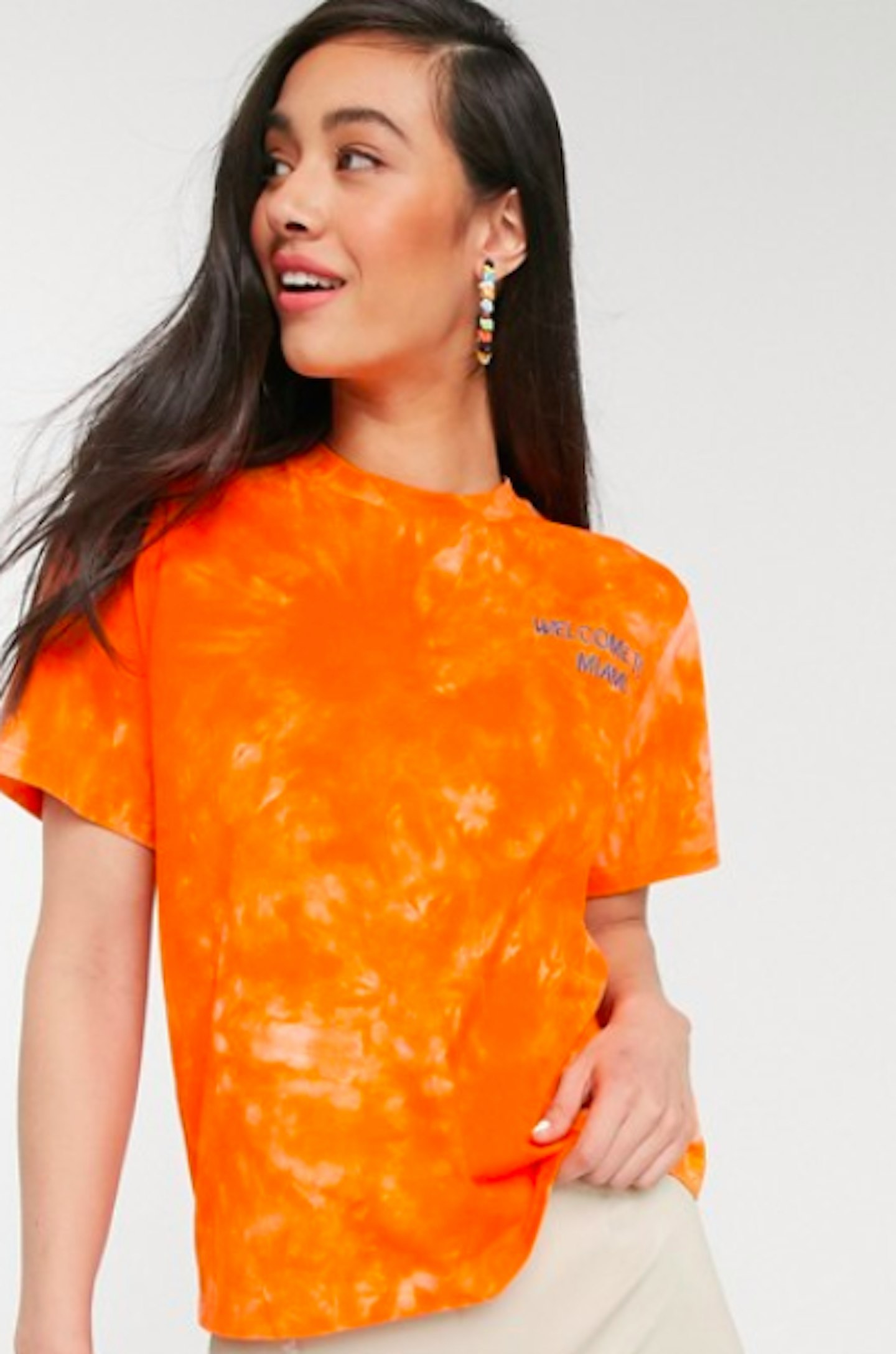 Hosbjerg Relaxed T-shirt with Miami Embroidery in Tie Dye