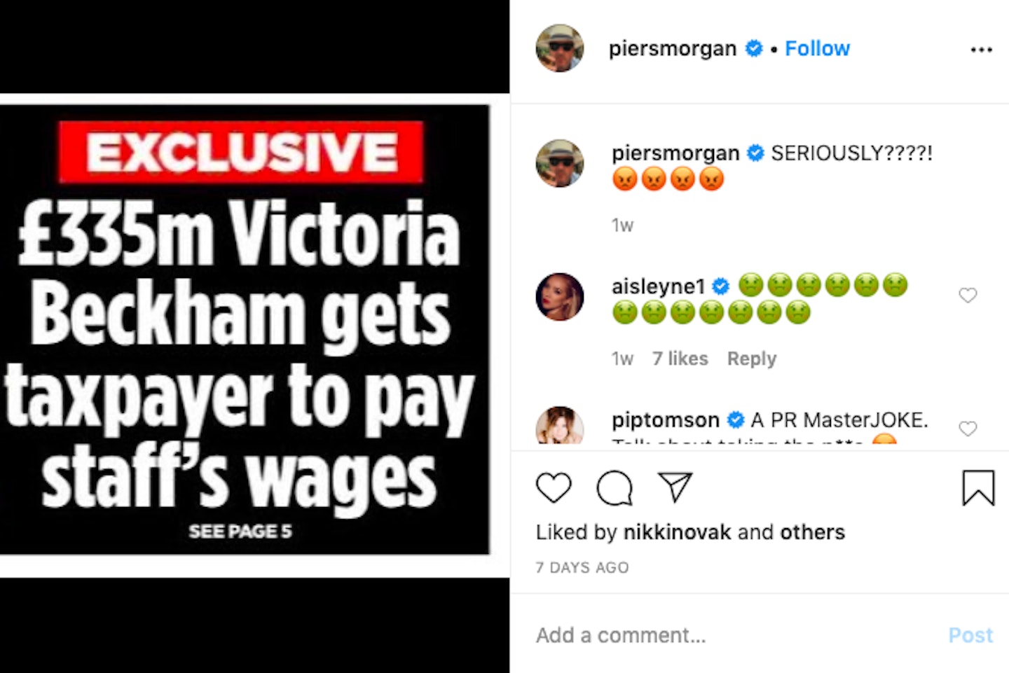 Piers Morgan insta