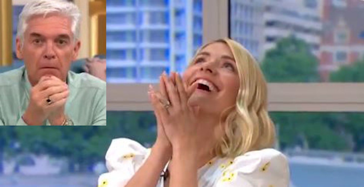 HOLLY WILLOUGHBY GETS PRANKED ON THIS MORNING 