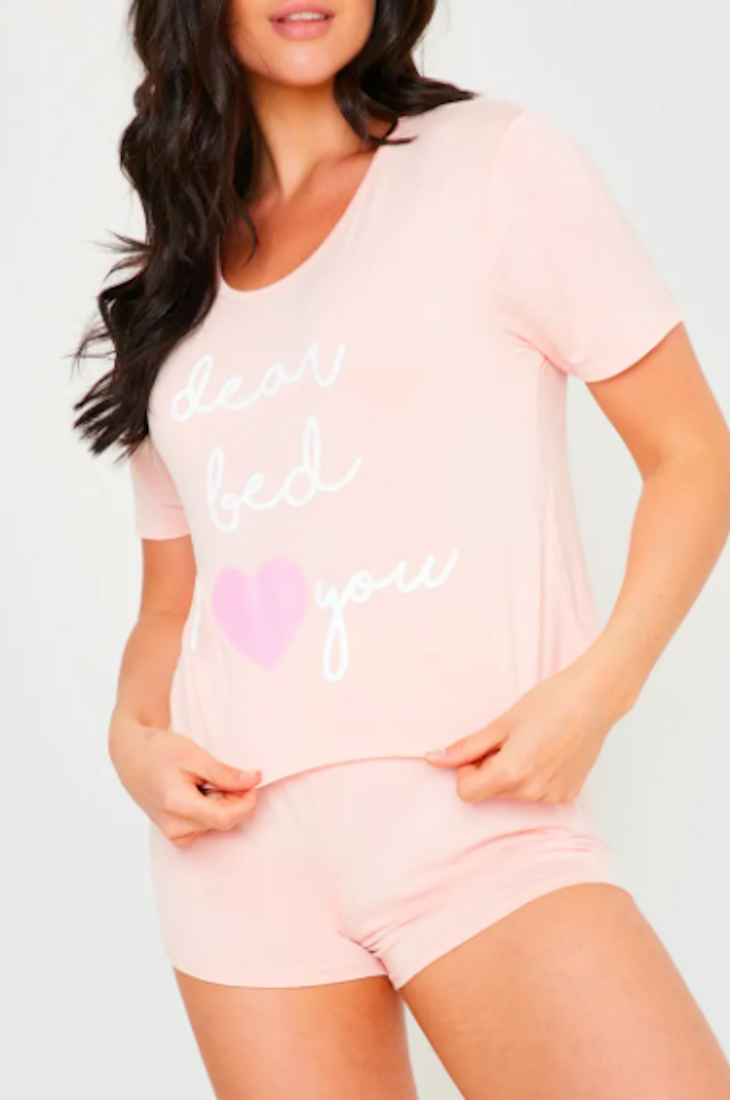Jac Jossa 'Dear Bed I Love You' Pink Shorts Nightwear Set