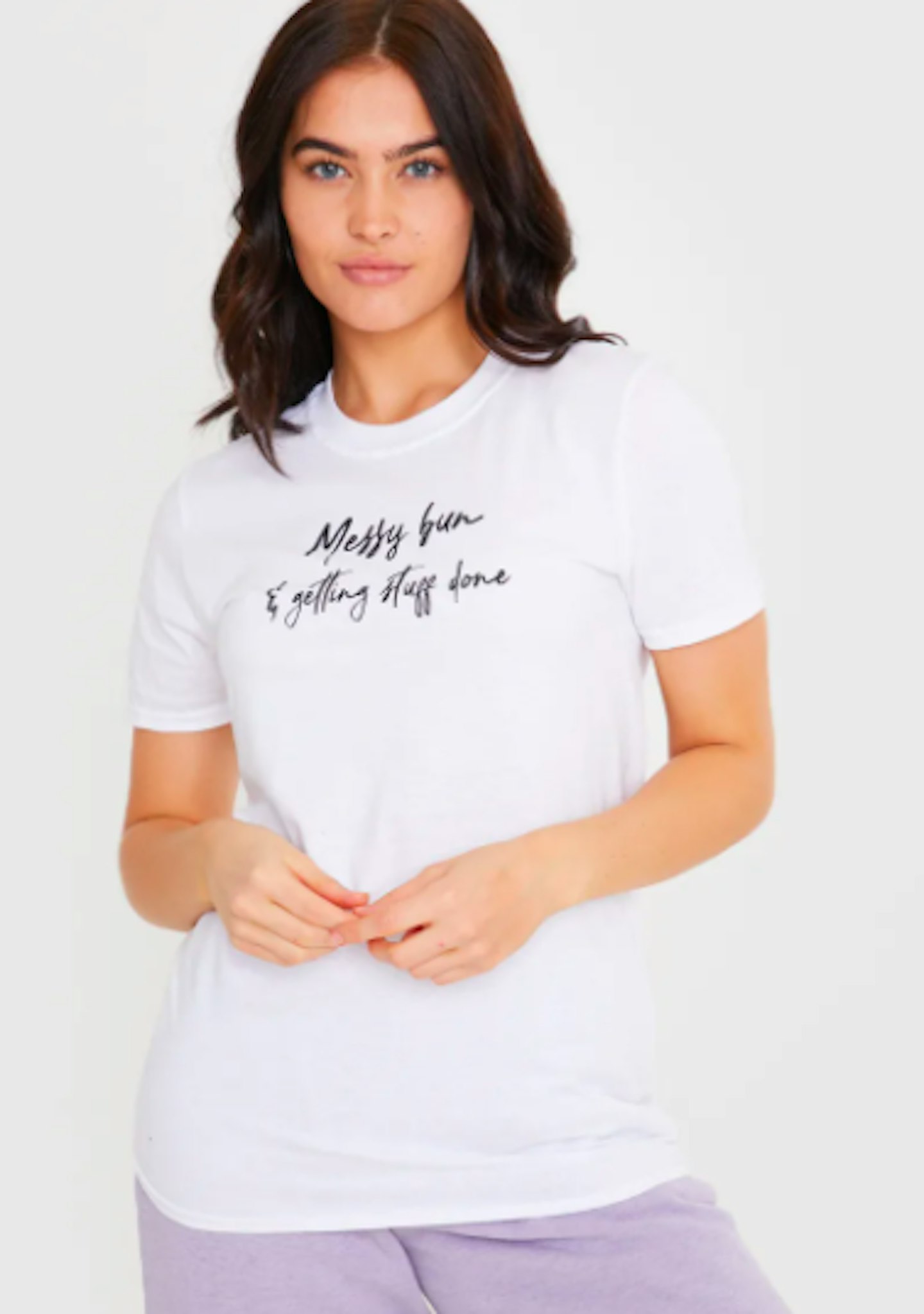 Jac Jossa White 'Messy Bun' Slogan T-shirt