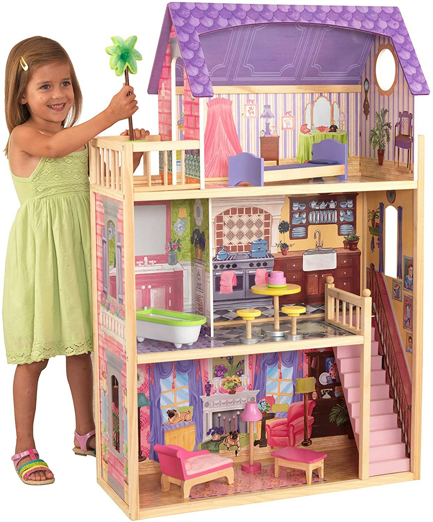 KidKraft 65092 Kayla Wooden Dolls House with Furniture and Accessories Included