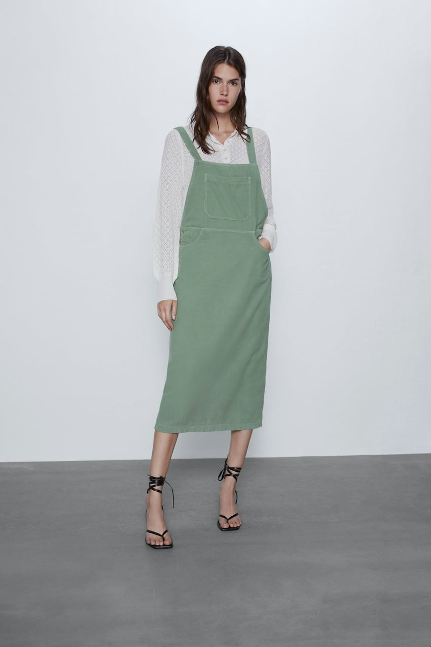 Zara, Corduroy Pinafore Dress