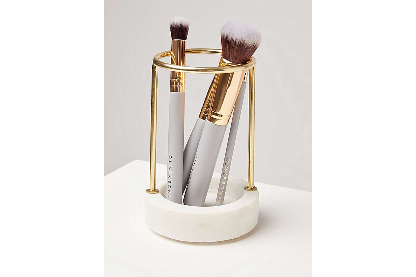 Round Marble Brush Holder