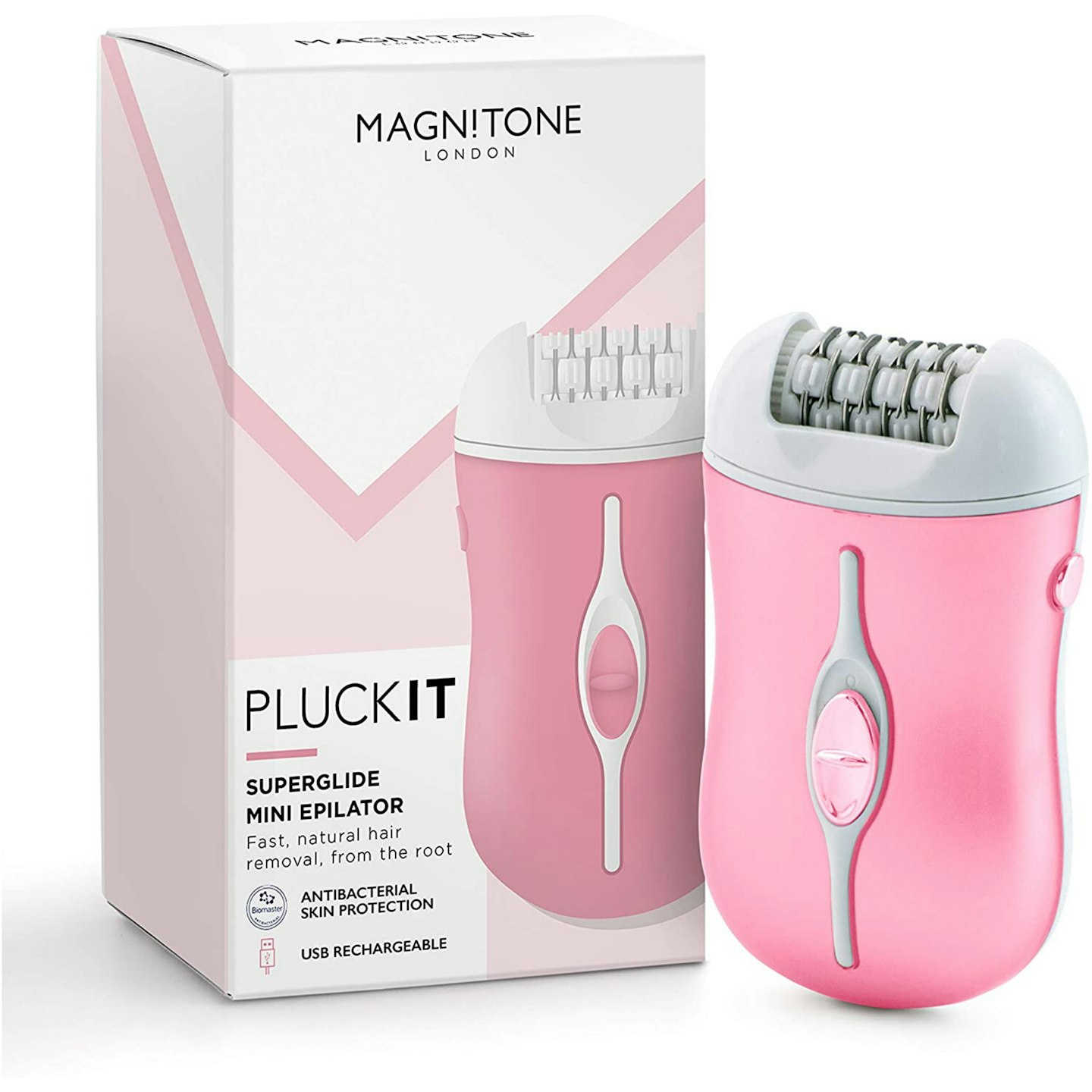 Magnitone London Pluckit Rechargeable Travel Face and Body Hair Removal Epilator