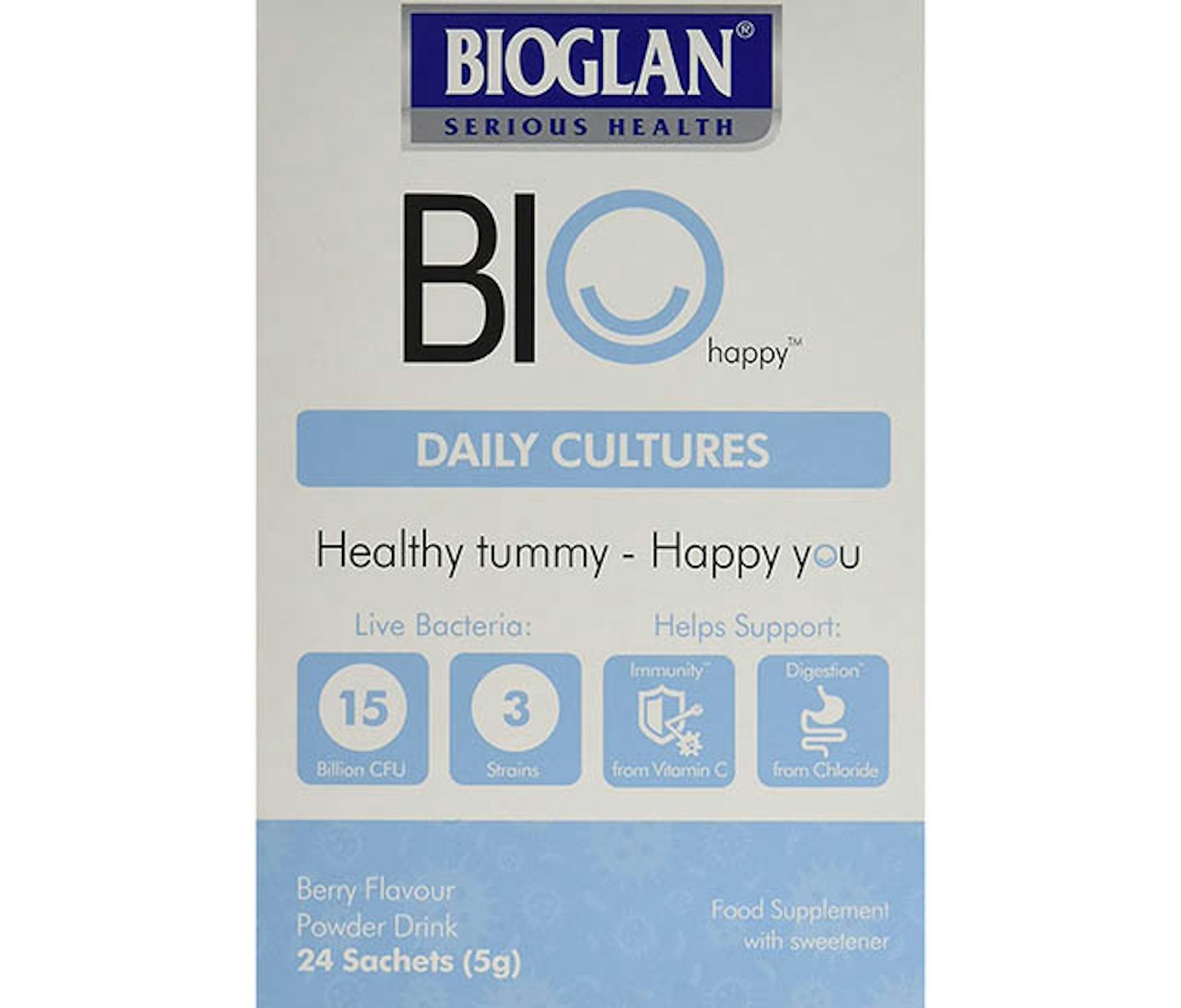 At breakfast, try topping up your good bacteria with a probiotic supplement such as Bioglan BioHappy Daily Cultures