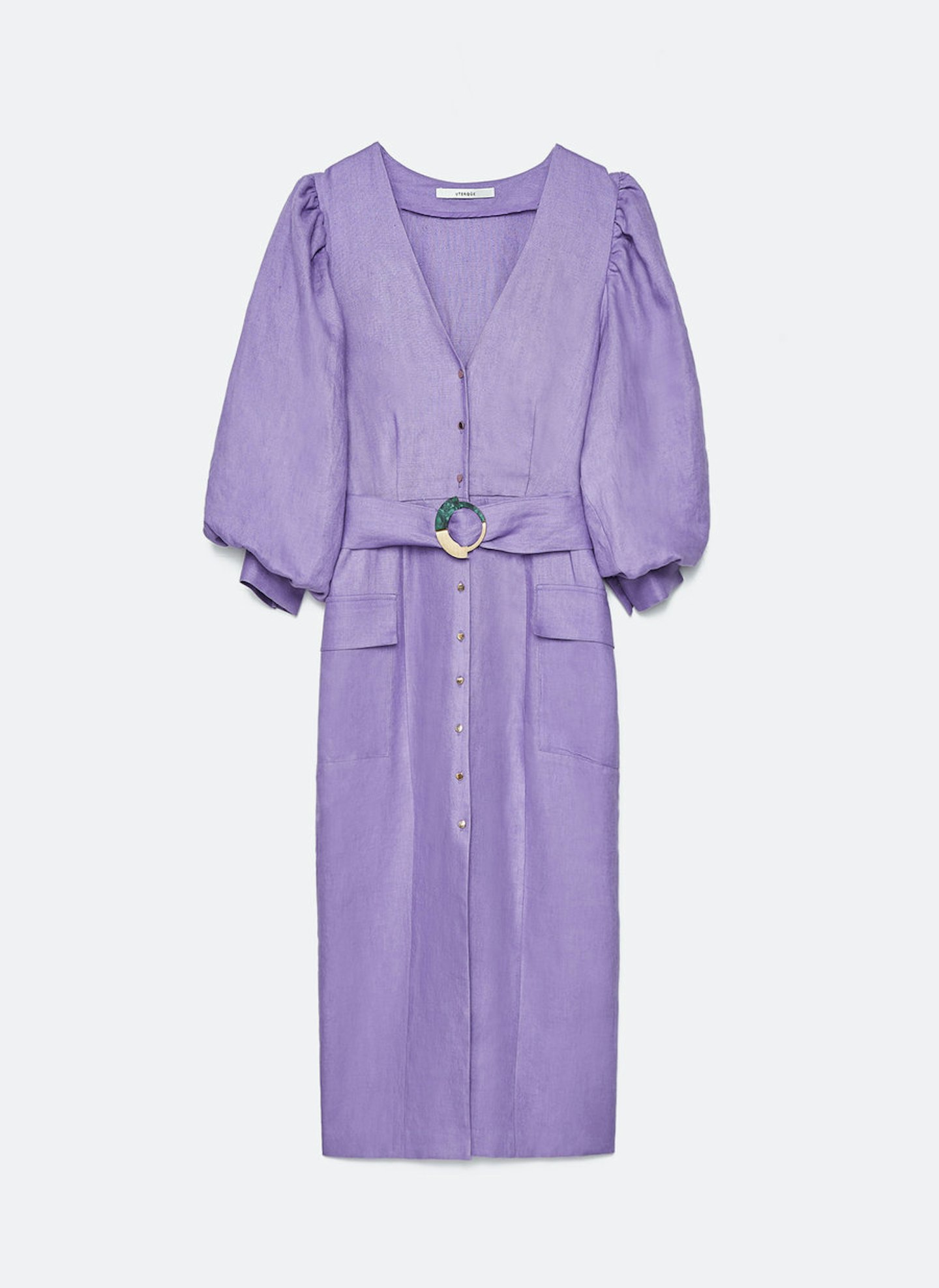 Uterque, Linen Puff Sleeve Dress, £150