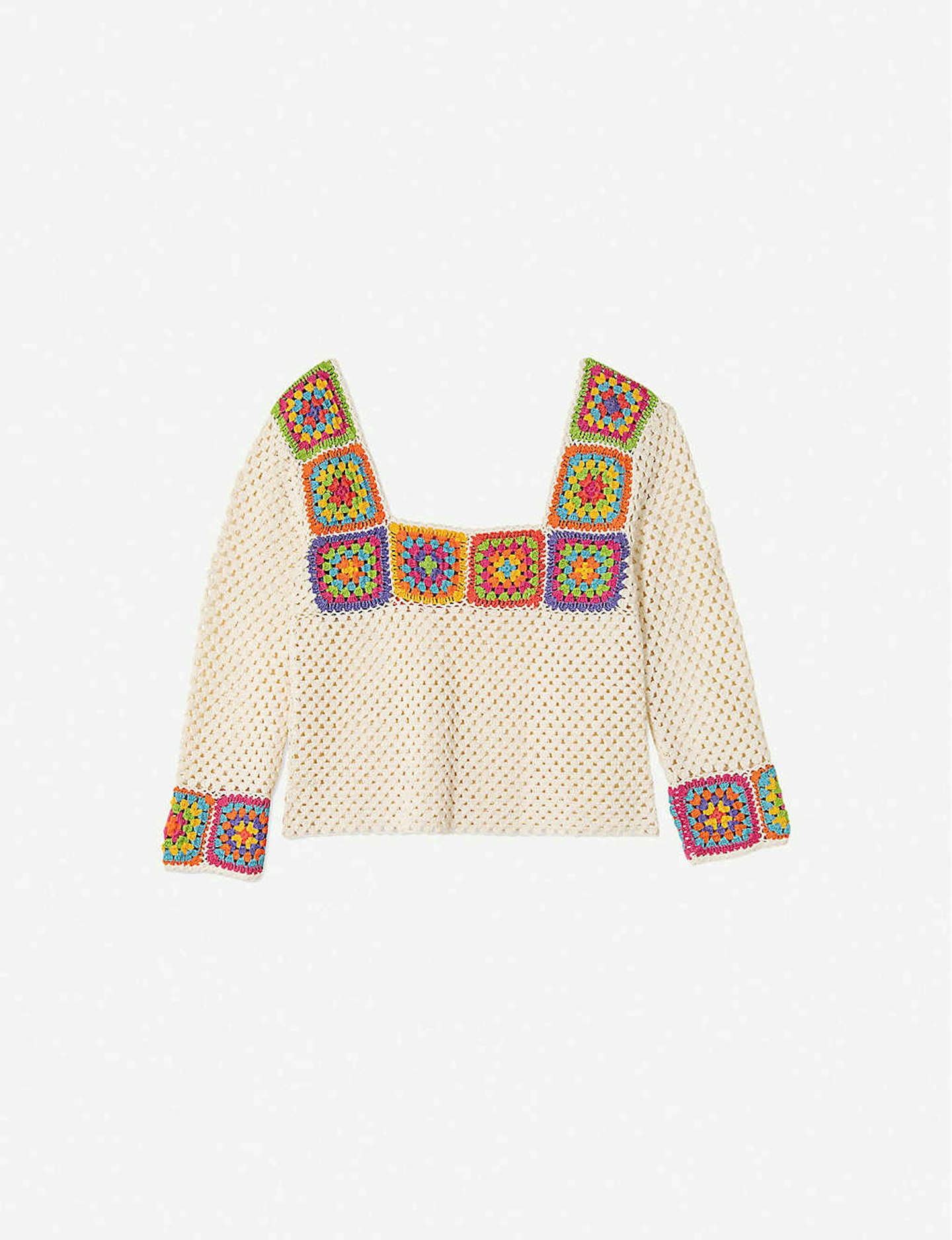 Kendal geometric-trim cotton-crochet top £245