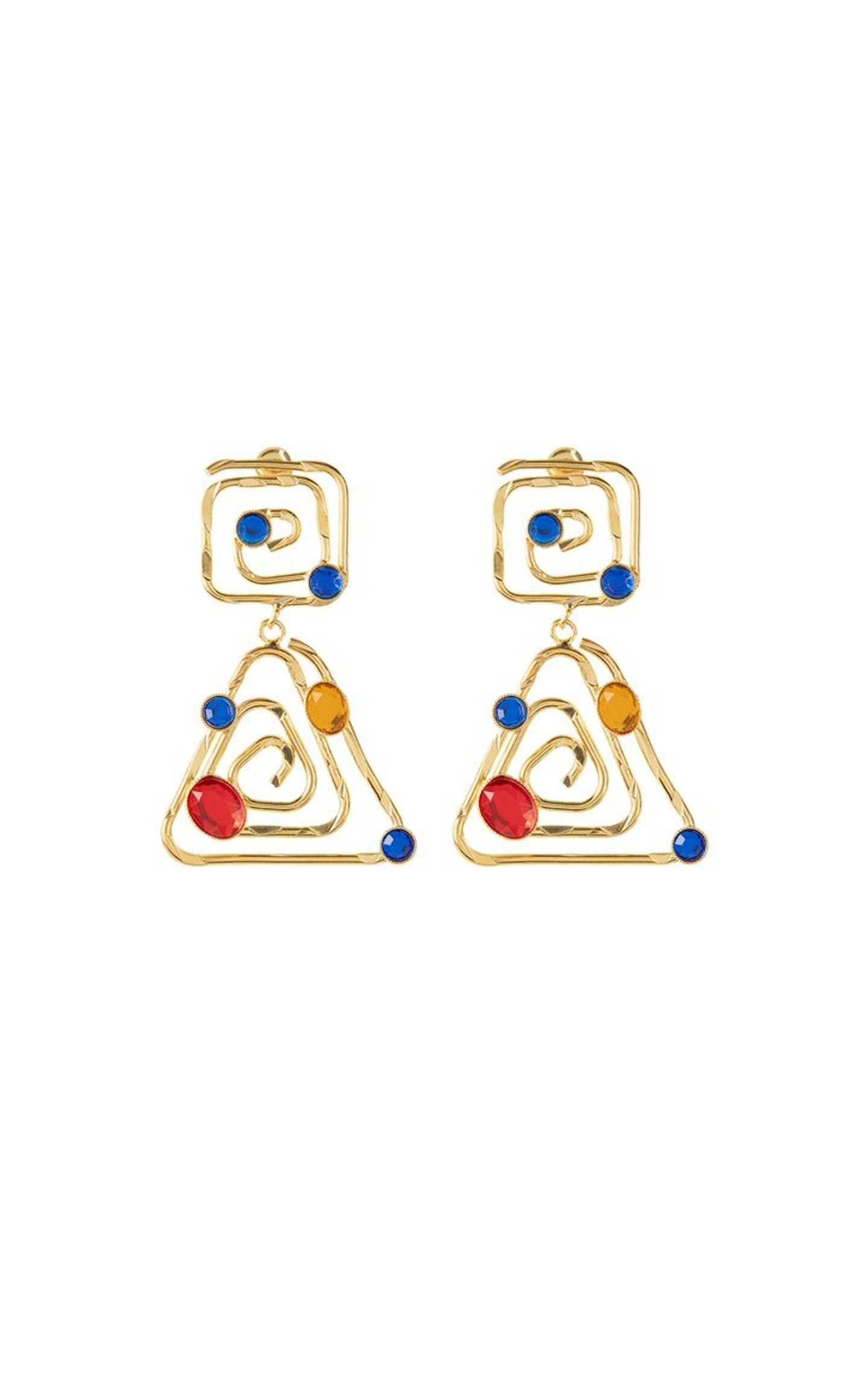 SHEA - GOLD PLATED AND MULTI Swirl Earrings £110