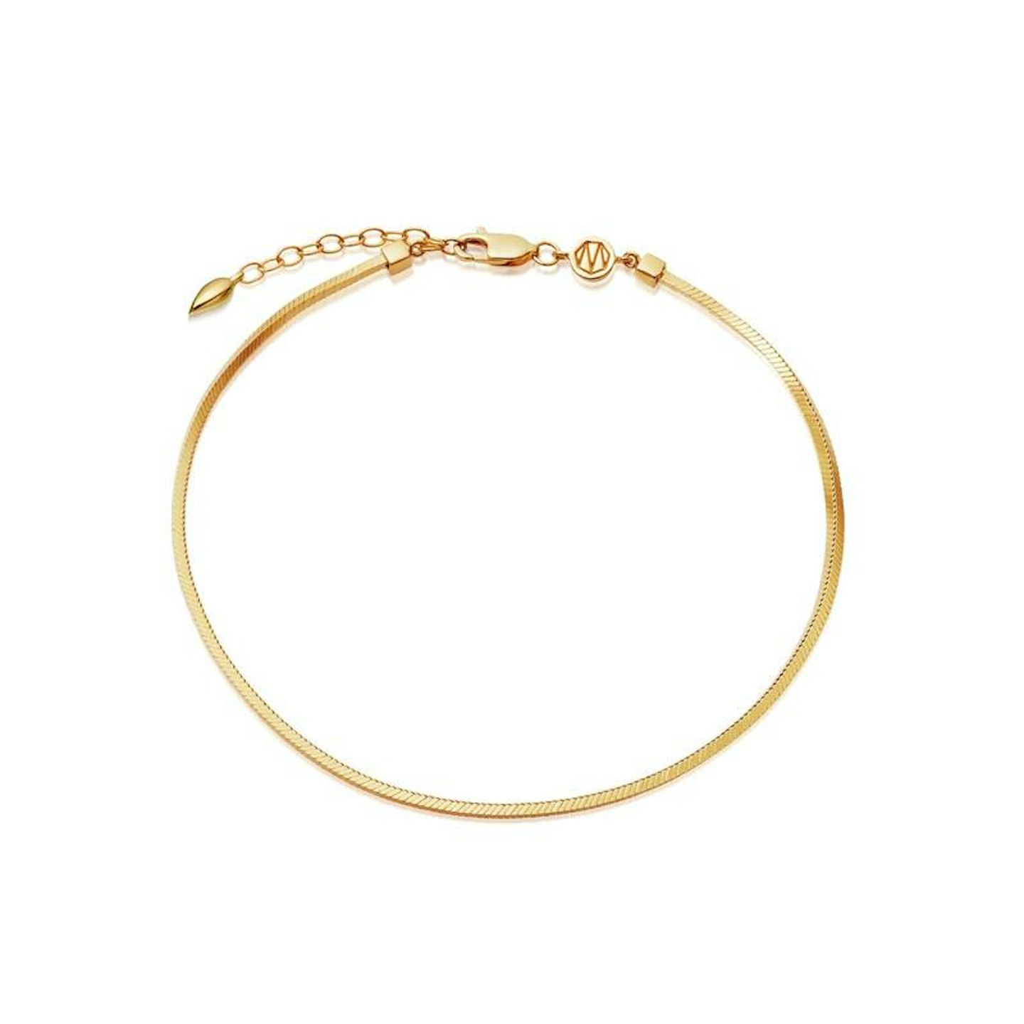 Missoma, lucy williams gold square snake chain anklet, £89