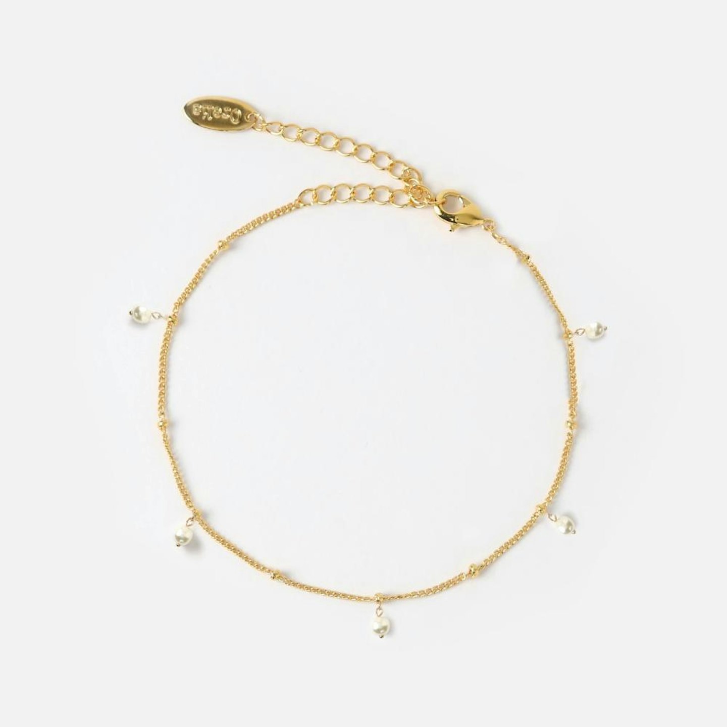 Orelia, PEARL SATELLITE CHAIN ANKLET, £15