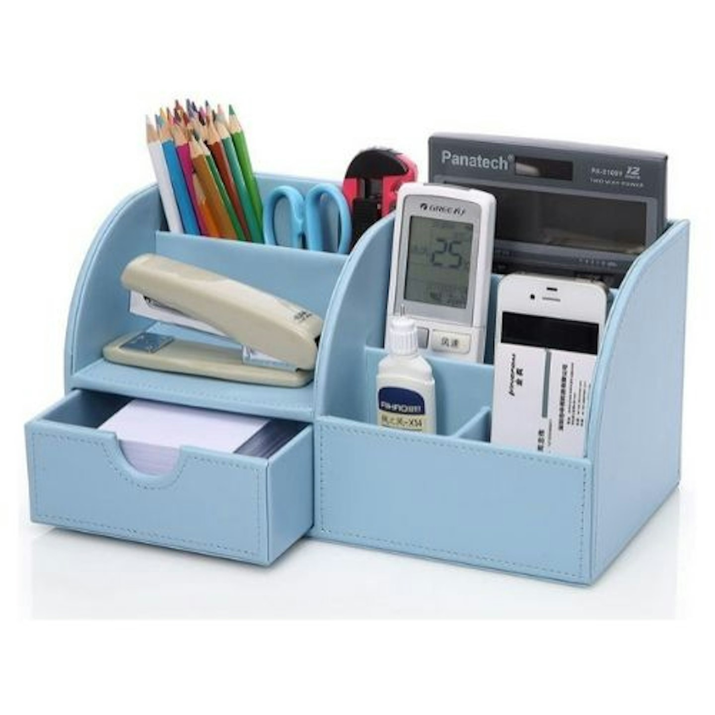 KINGFOM PU Leather Office Desk Organiser