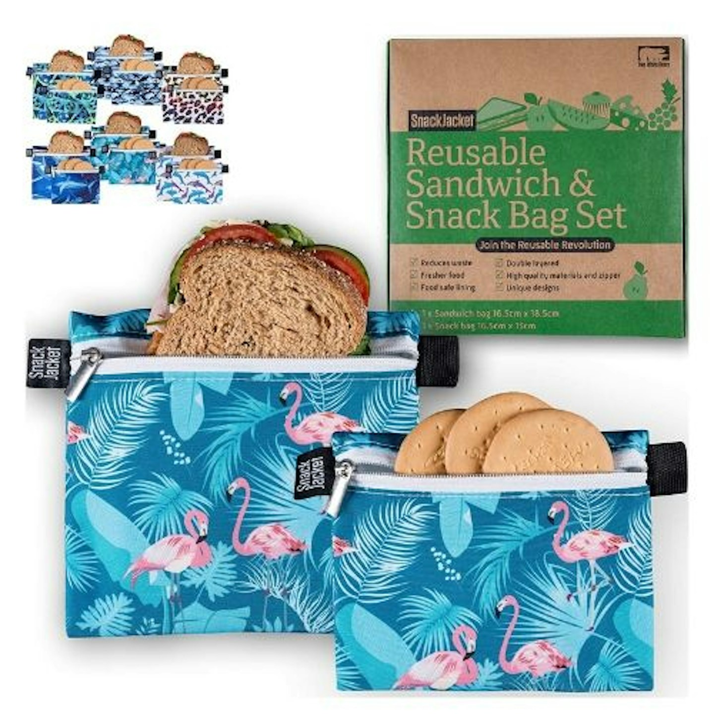 SnackJacket Reusable Sandwich & Snack Bags