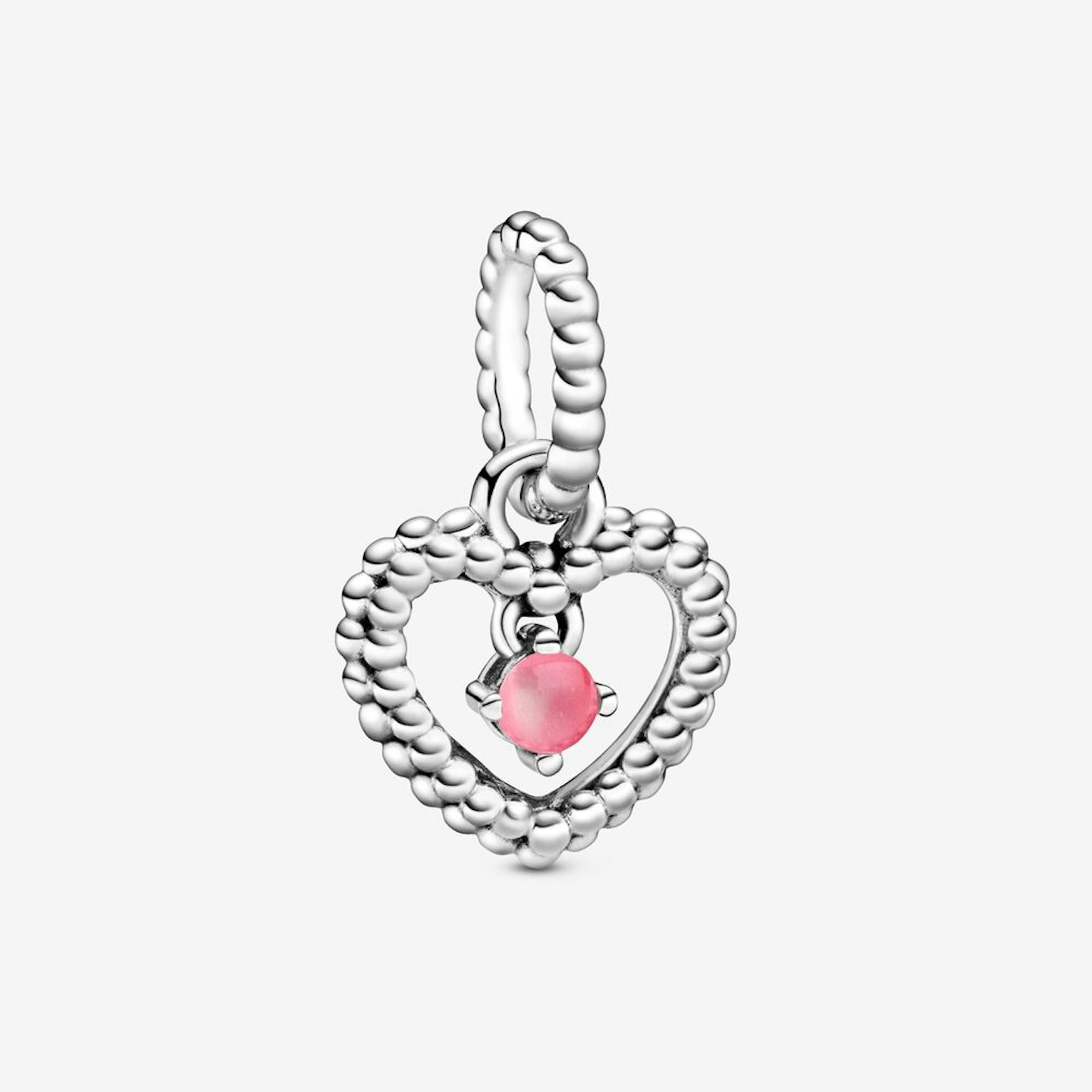 October Birthstone Heart Dangle Charm