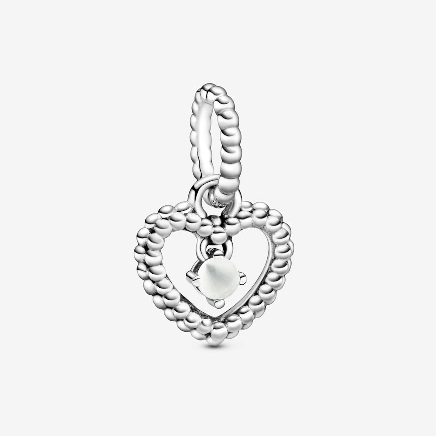 April Birthstone Heart Dangle Charm