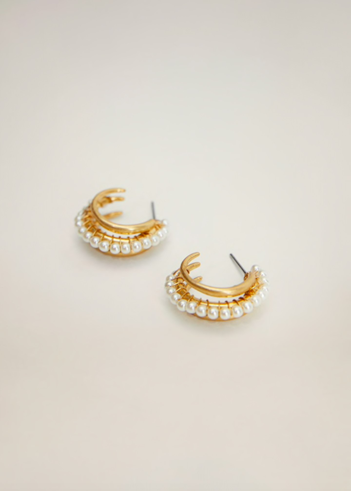 Mango, Pearl Hoops Earrings, £12.99