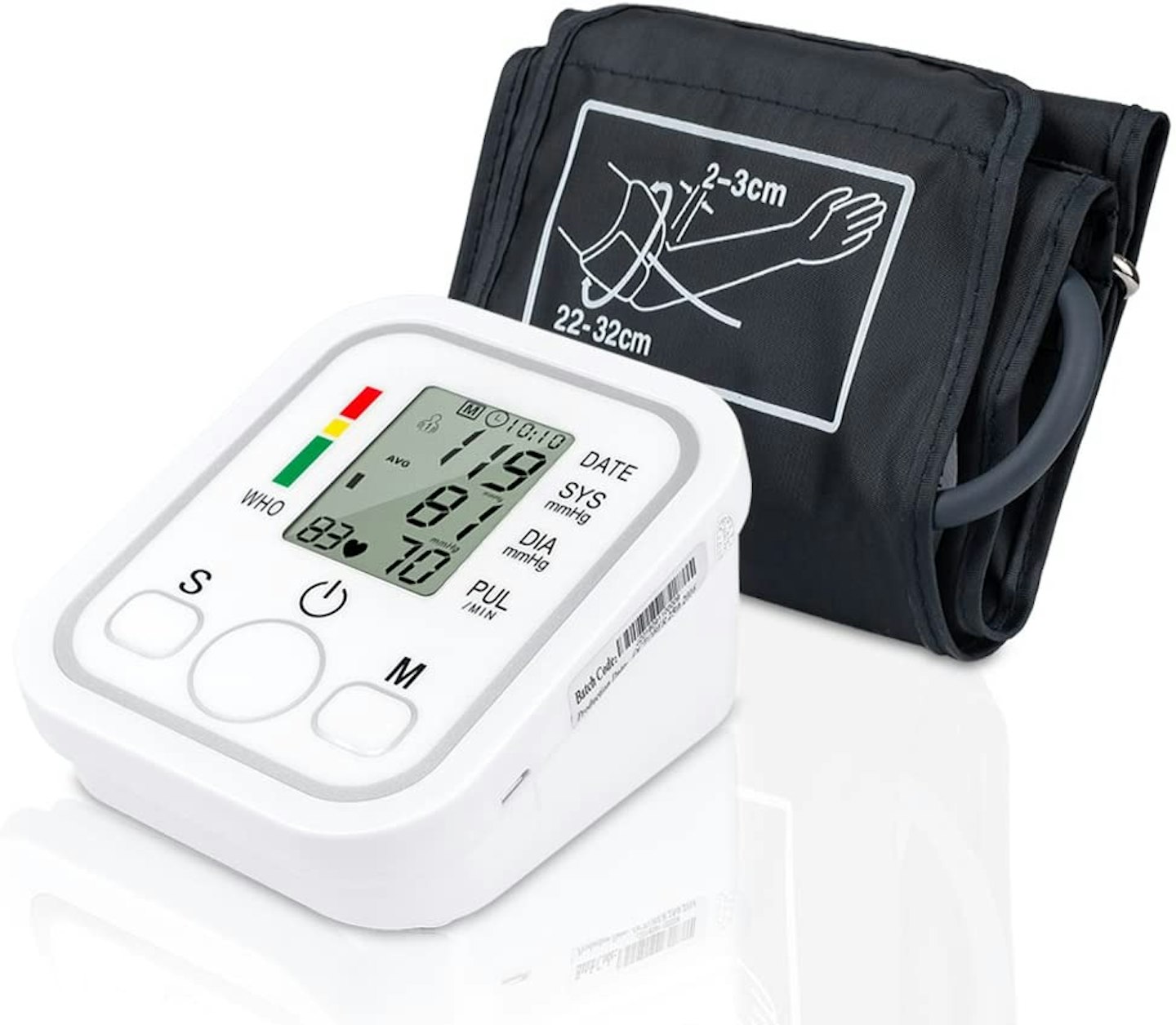 Upper Arm Blood Pressure Monitor Automatic Pulse Heart Rate Monitors with Digital LCD Display