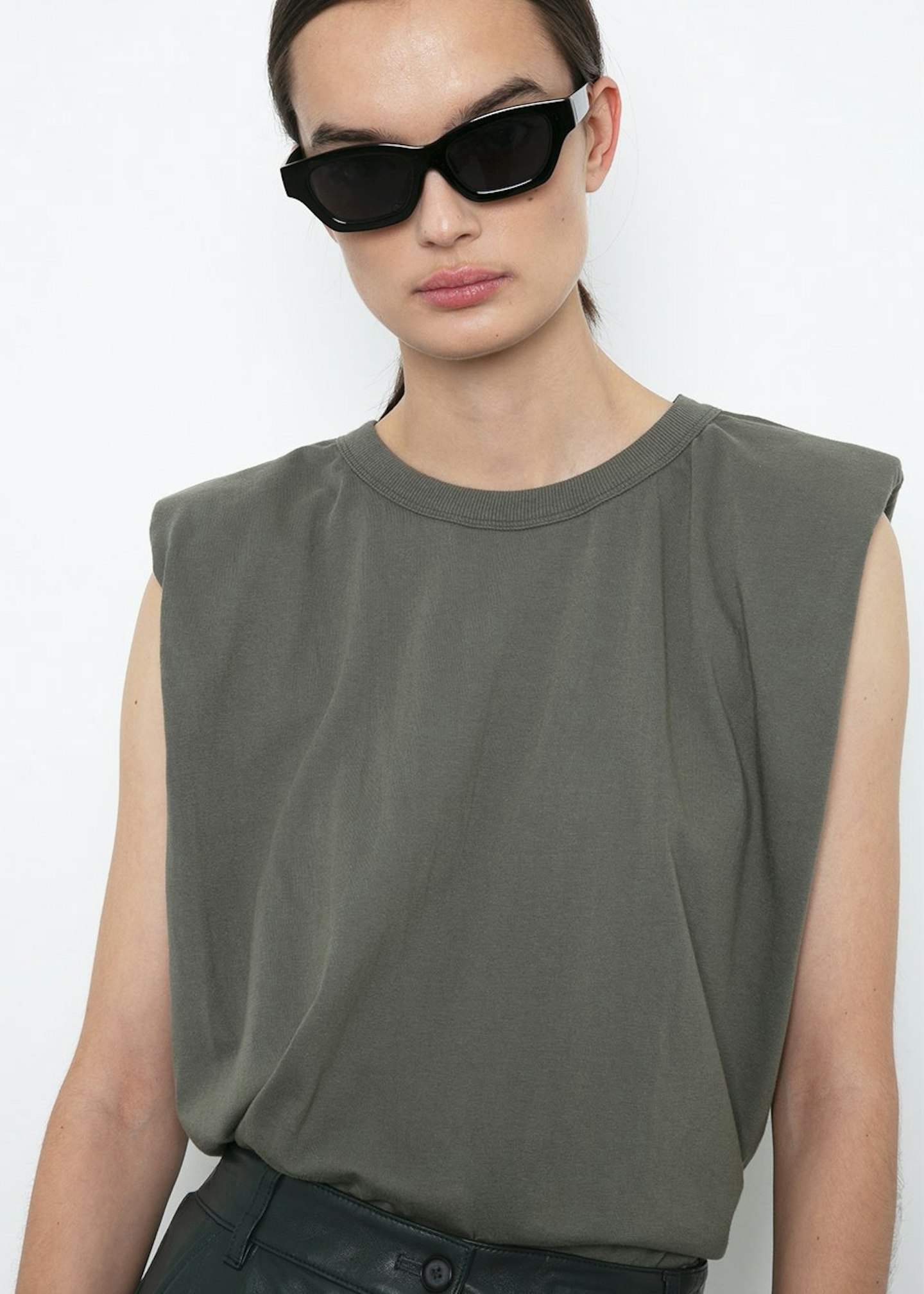 Muscle T-Shirt in Olive Khaki, £61.15