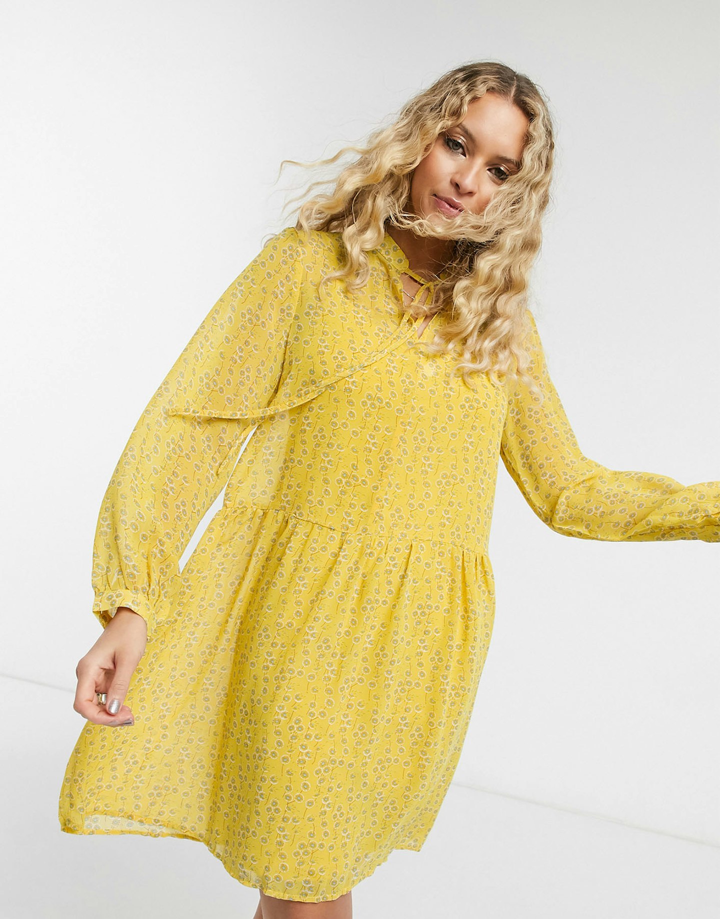 Only chiffon smock dress