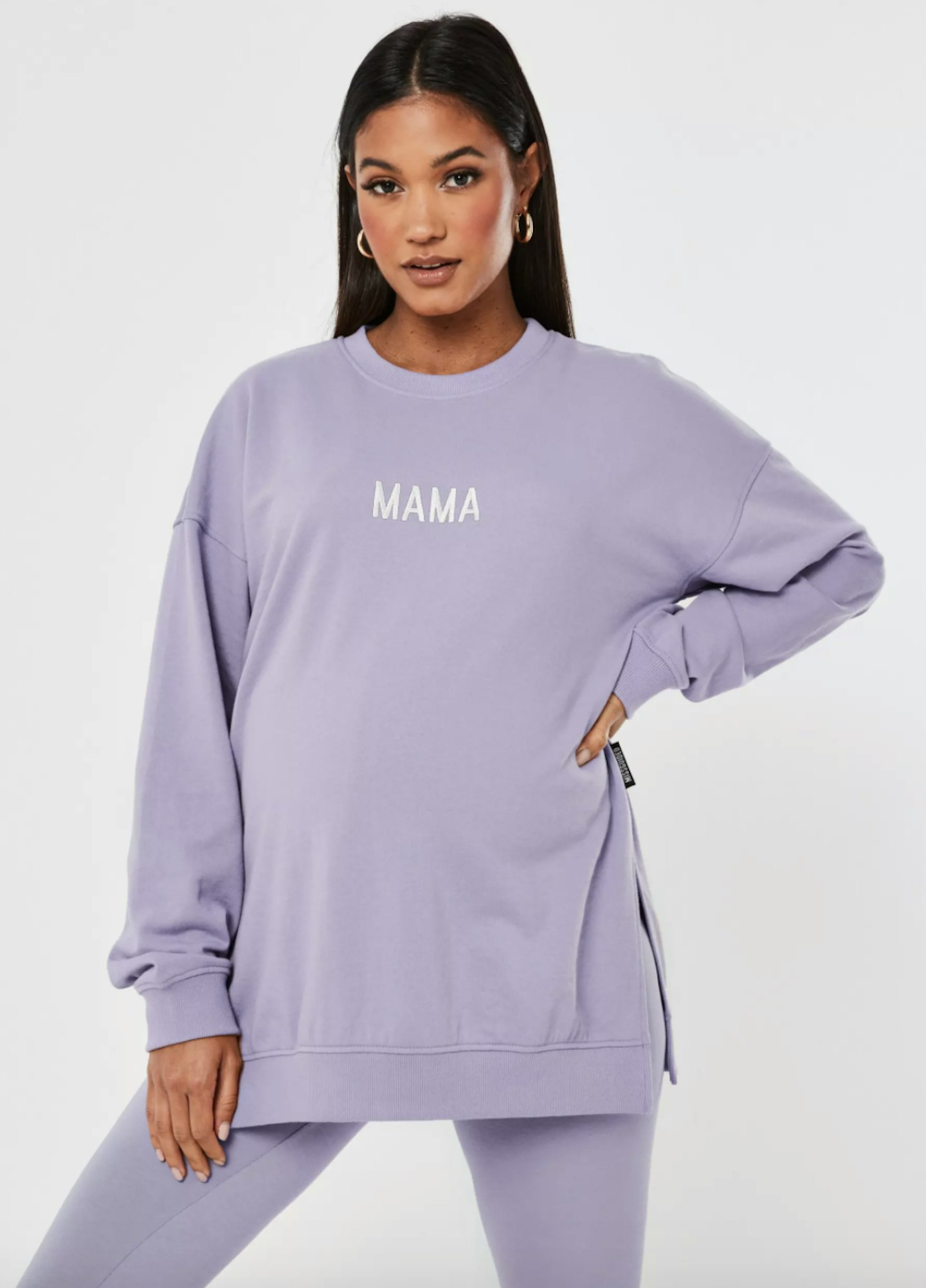 lilac mama slogan maternity sweatshirt