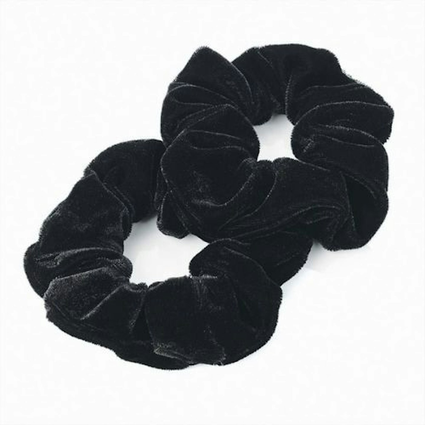 Pair of Black Velvet Feel Hair Scrunchies