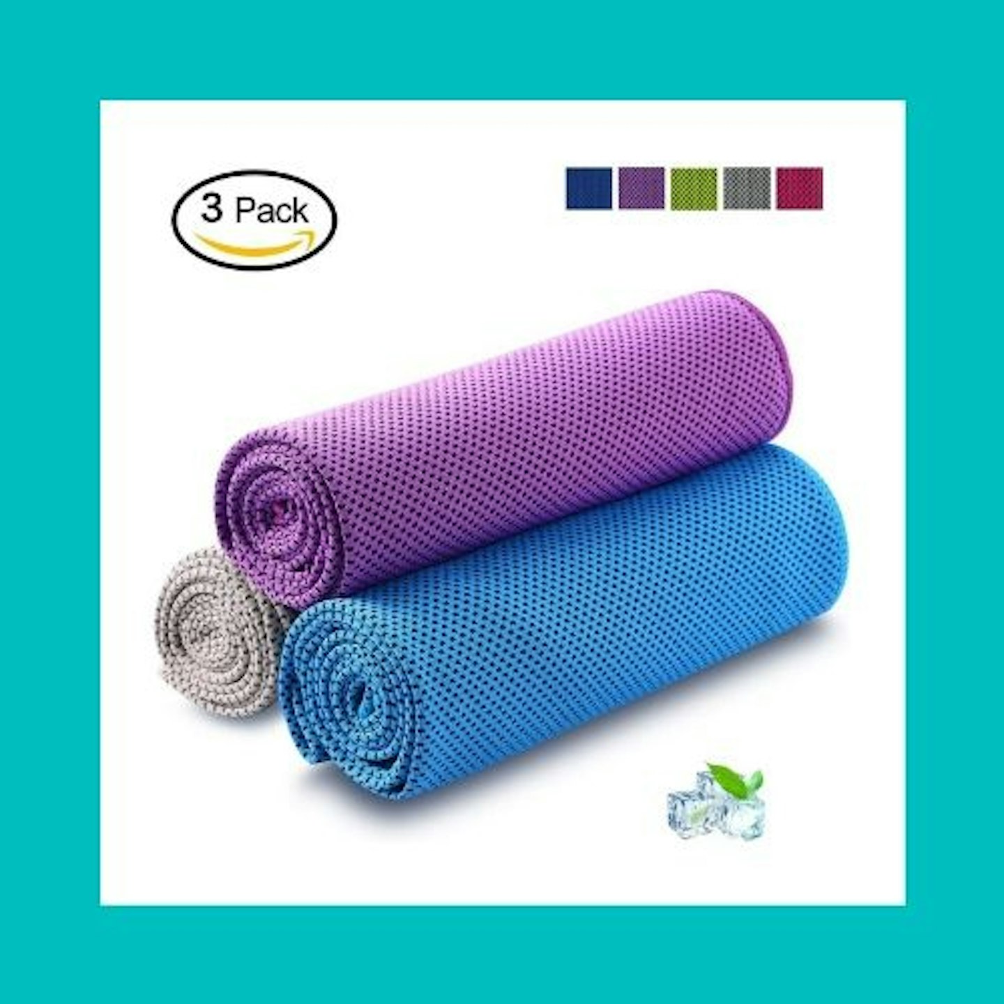 SKL Unisex's 3 Pack Instant Ice Gym Quick Dry Microfibre Cooling Sports Towel