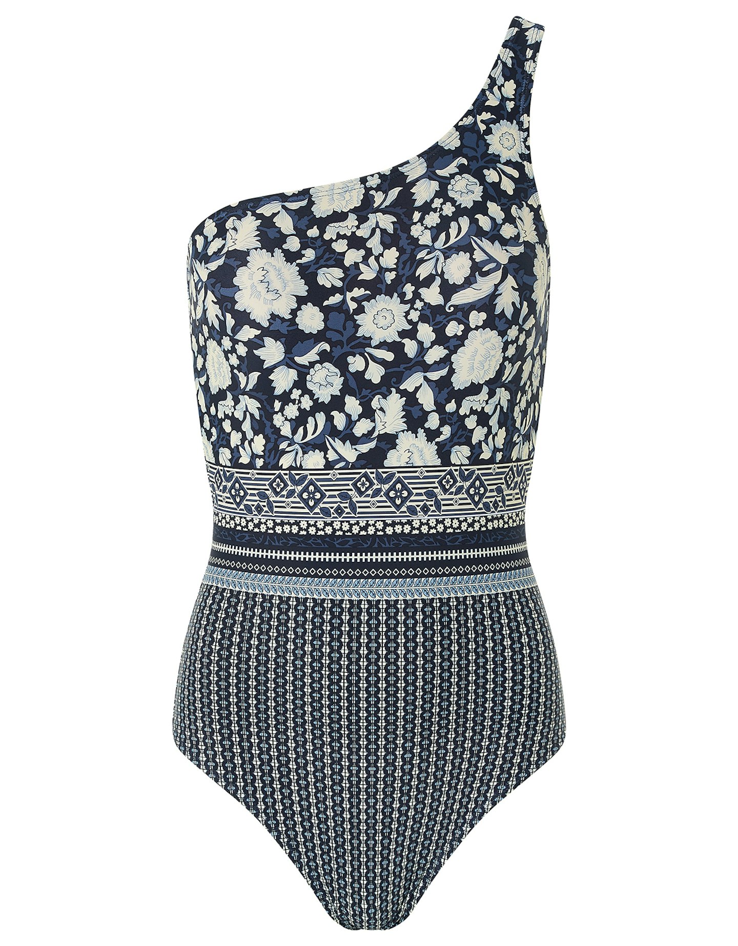 Monsoon, Farrah One-Shoulder Printed Swimsuit, £39
