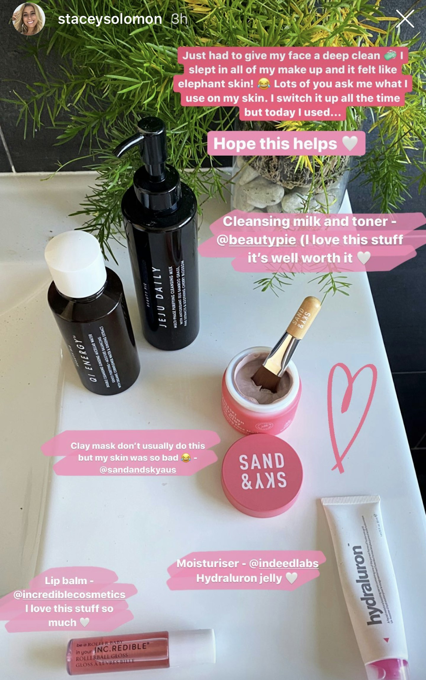 Stacey Solomon Beauty Routine