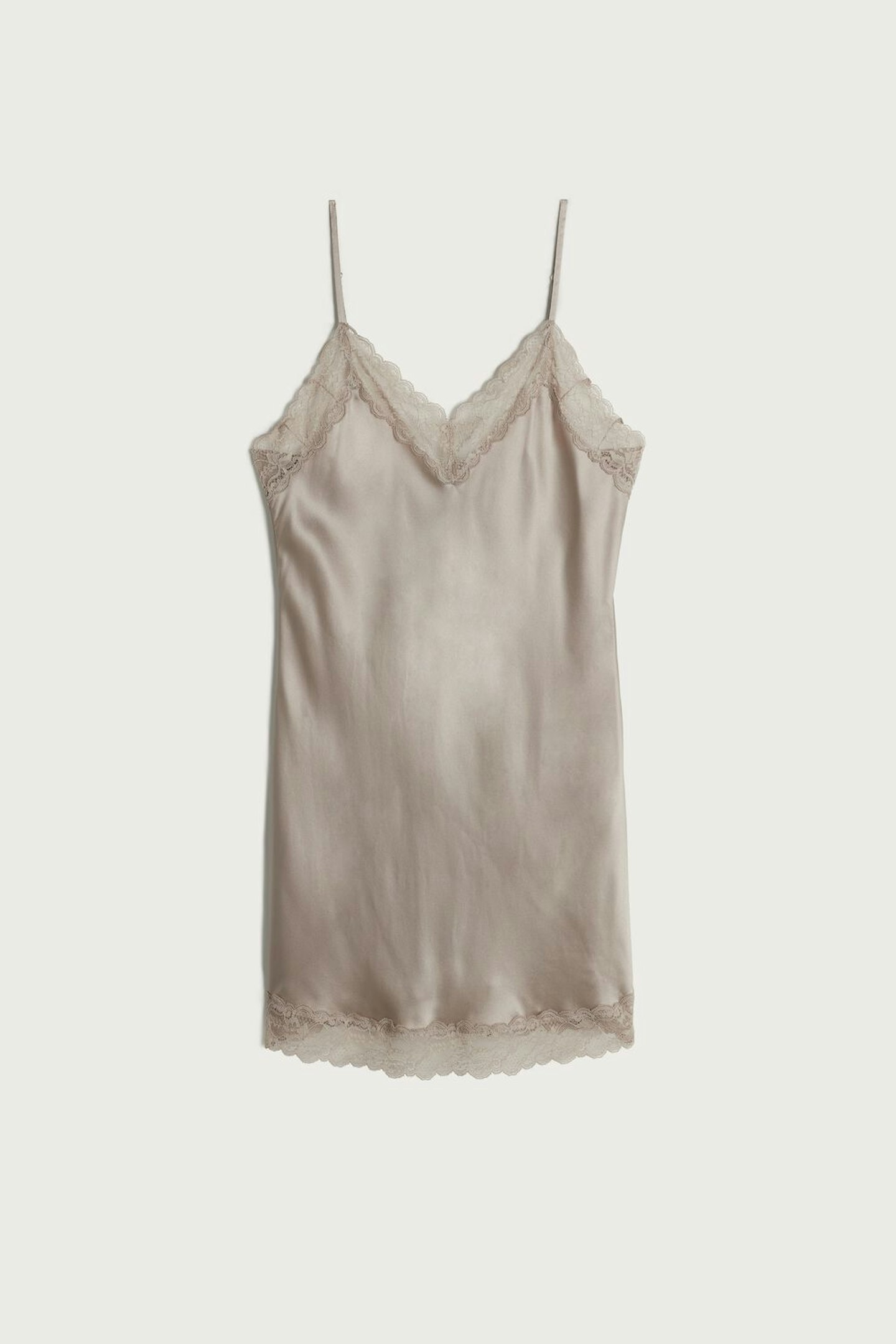 Intimissimi Silk Slip With Lace Detail
