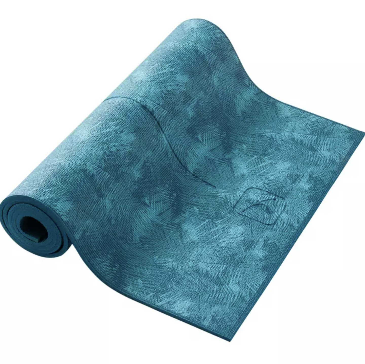 DOMYOS Comfort Gentle Yoga Mat - Jungle Blue Print