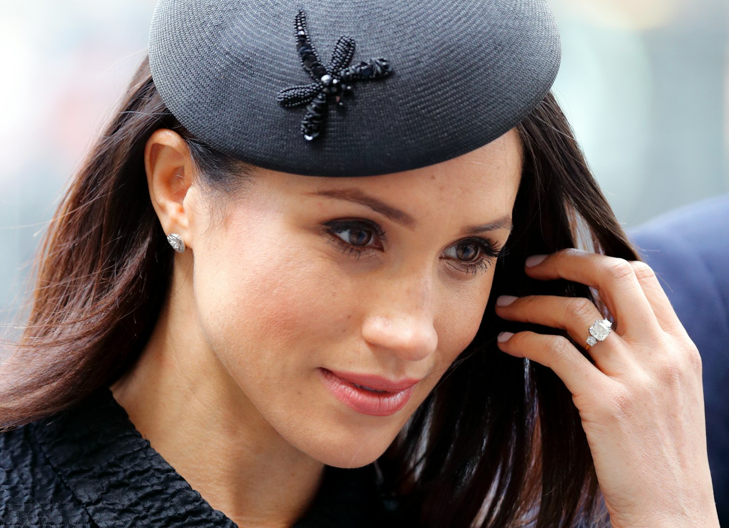 Meghan Markle made headlines in June 2019 when she altered her engagement ring, swapping gold for a diamond pave band. While the ring itself is new, commissioned by Prince Harry from Cleave & Company, who hold a royal warrant for the design, manufacture and supply of insignia, the twin stones sitting either side of the central diamond belonged to Princess Diana.