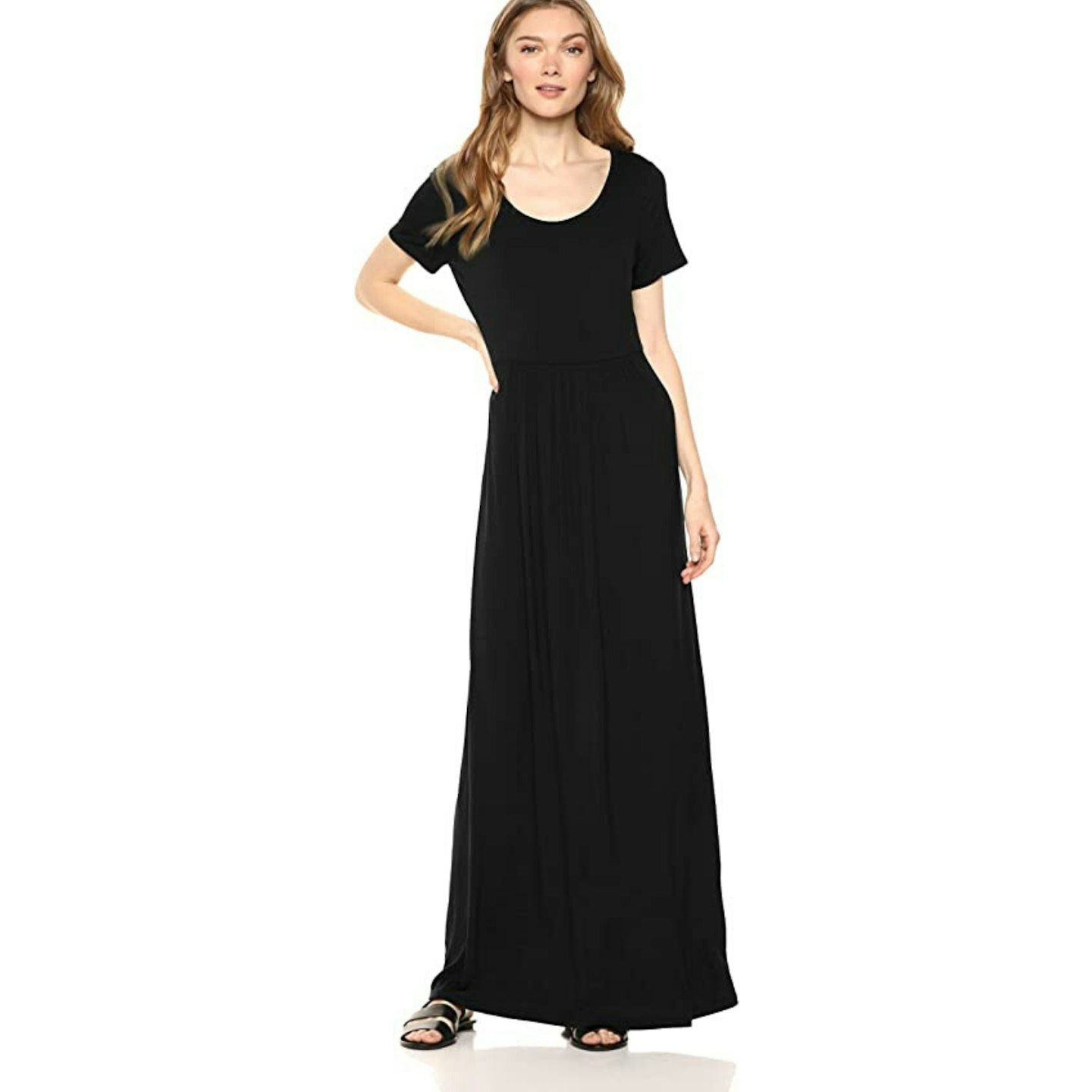 Amazon Brand - Daily Ritual Women's Jersey Short-Sleeve Empire-Waist Maxi Dress