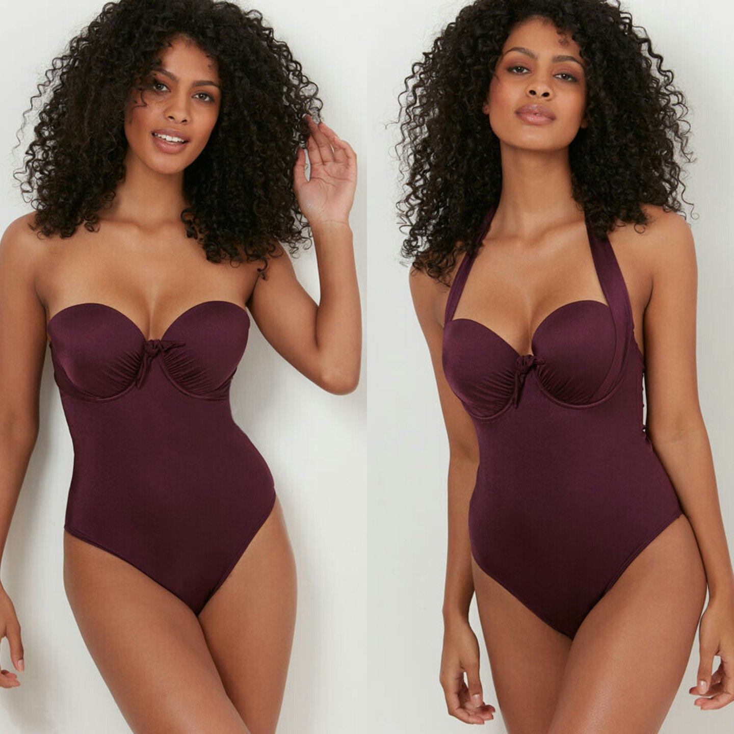 Multiway DD+ underwired swimsuit - grape