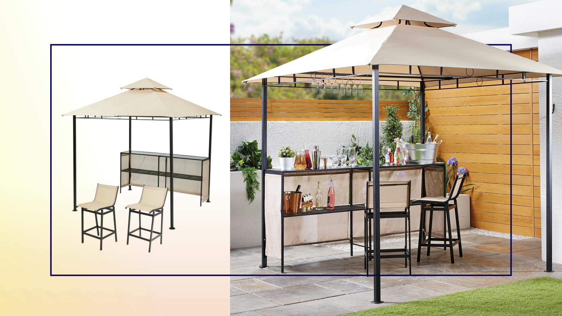 gazebo and bar set grey