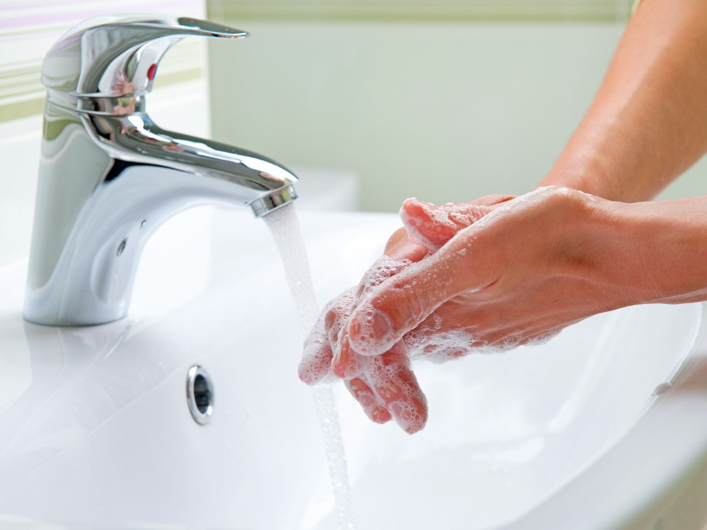 lady washing hands