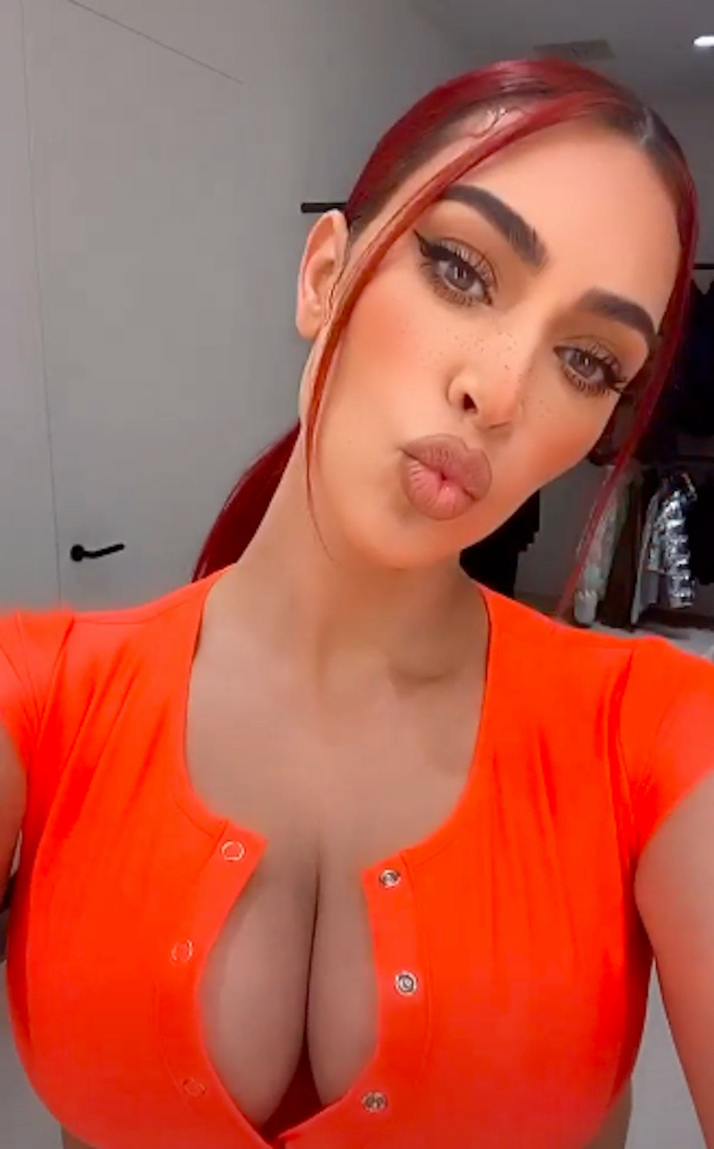 kim kardashian red hair