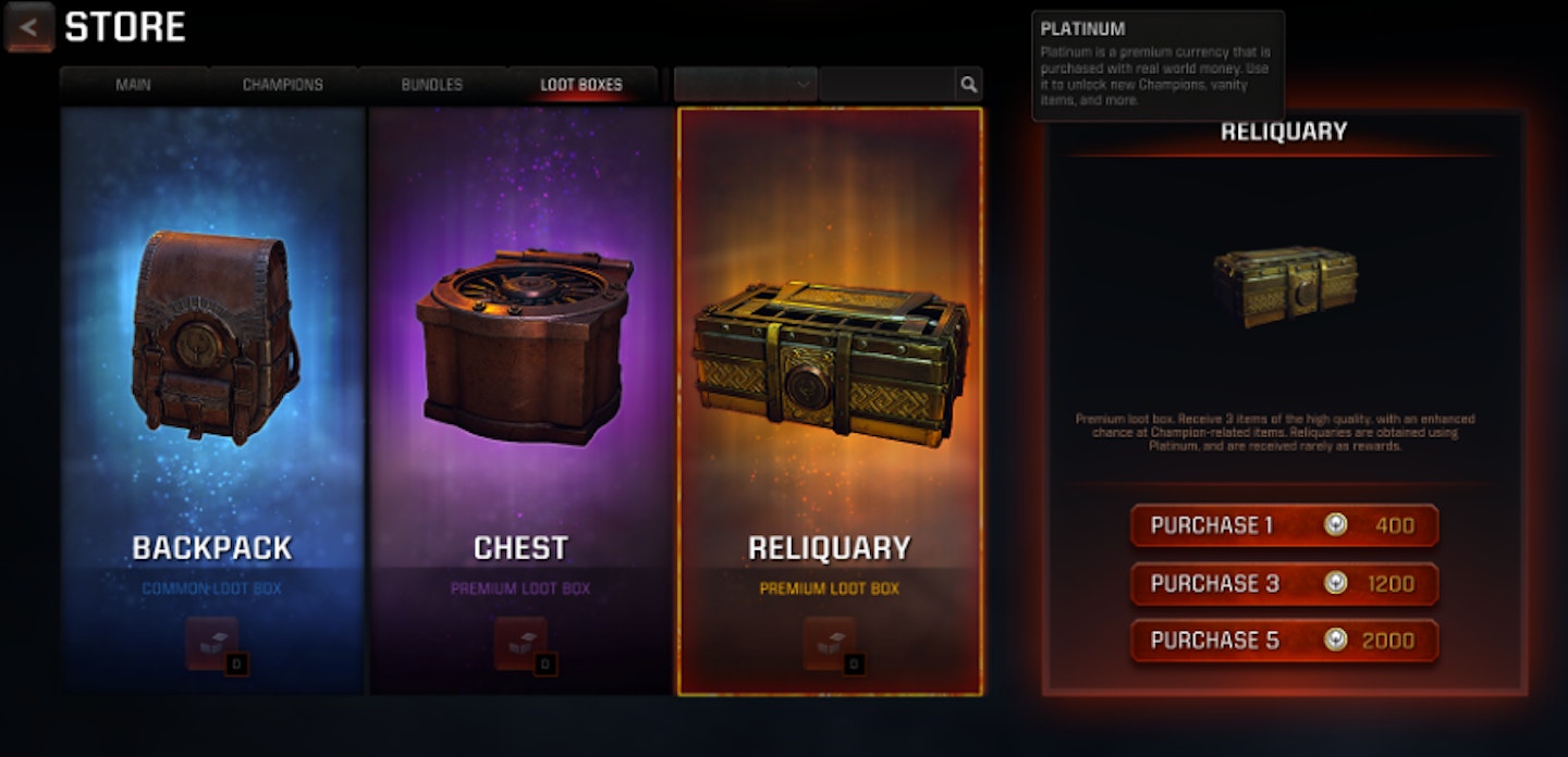 Quake Champions Loot Boxes