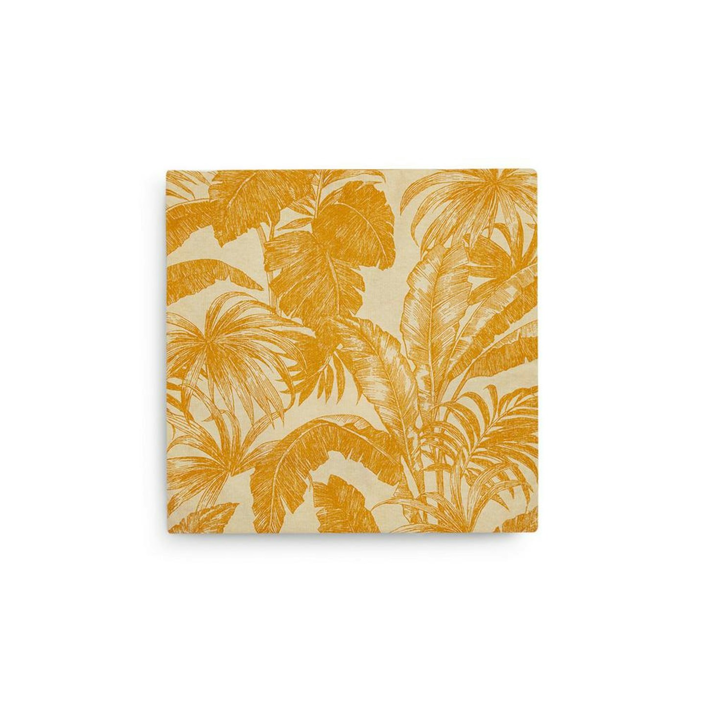 Mustard Yellow Leaf Print Cushion Cover £3.50