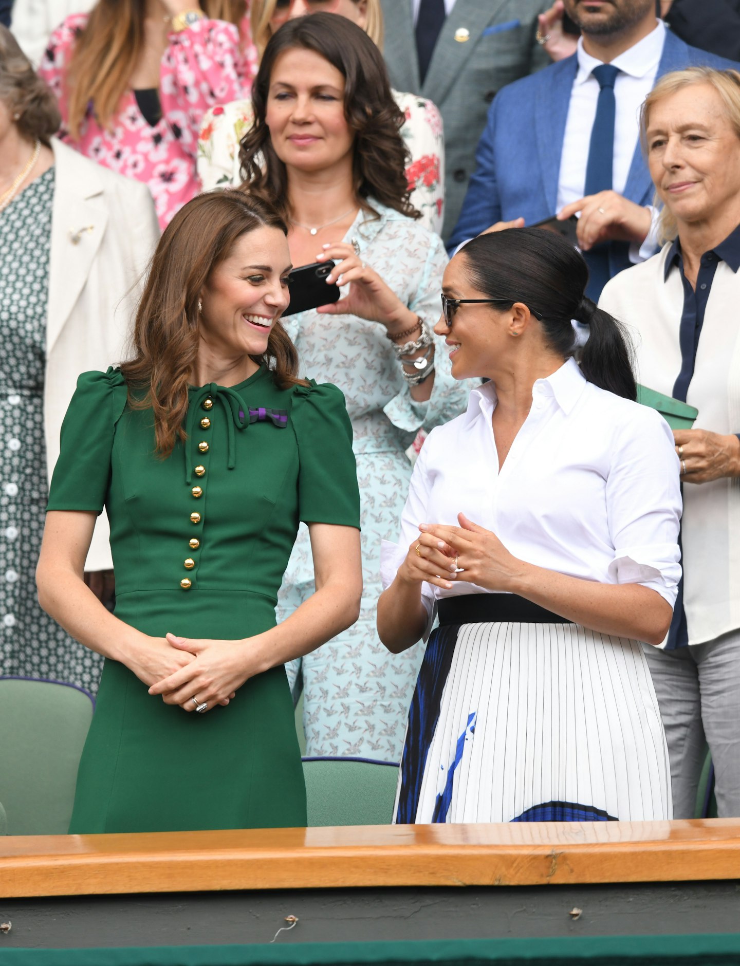 Kate Middleton and Meghan Markle at Wimbledon in 2019