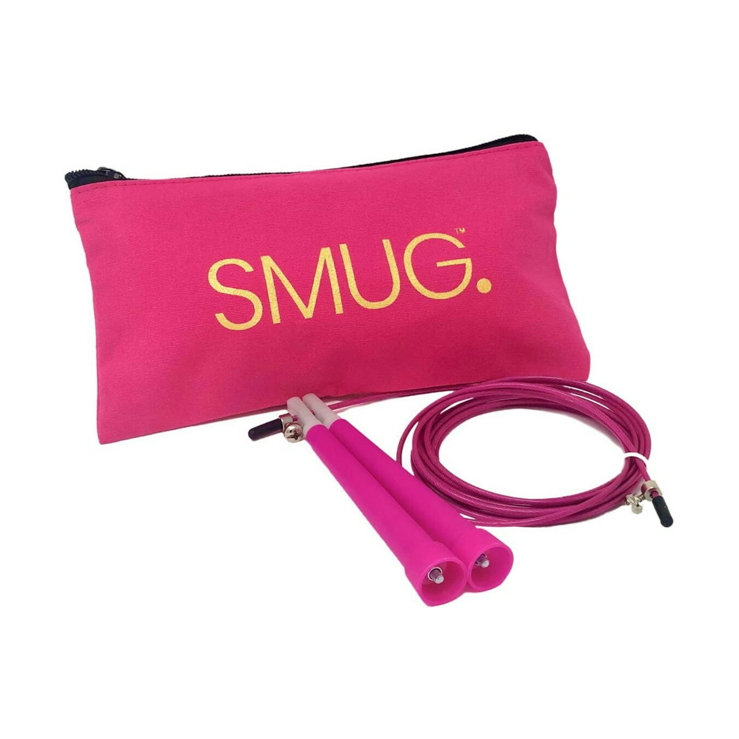 SMUG Active Adjustable Jump Skipping Rope & Canvas Storage Bag