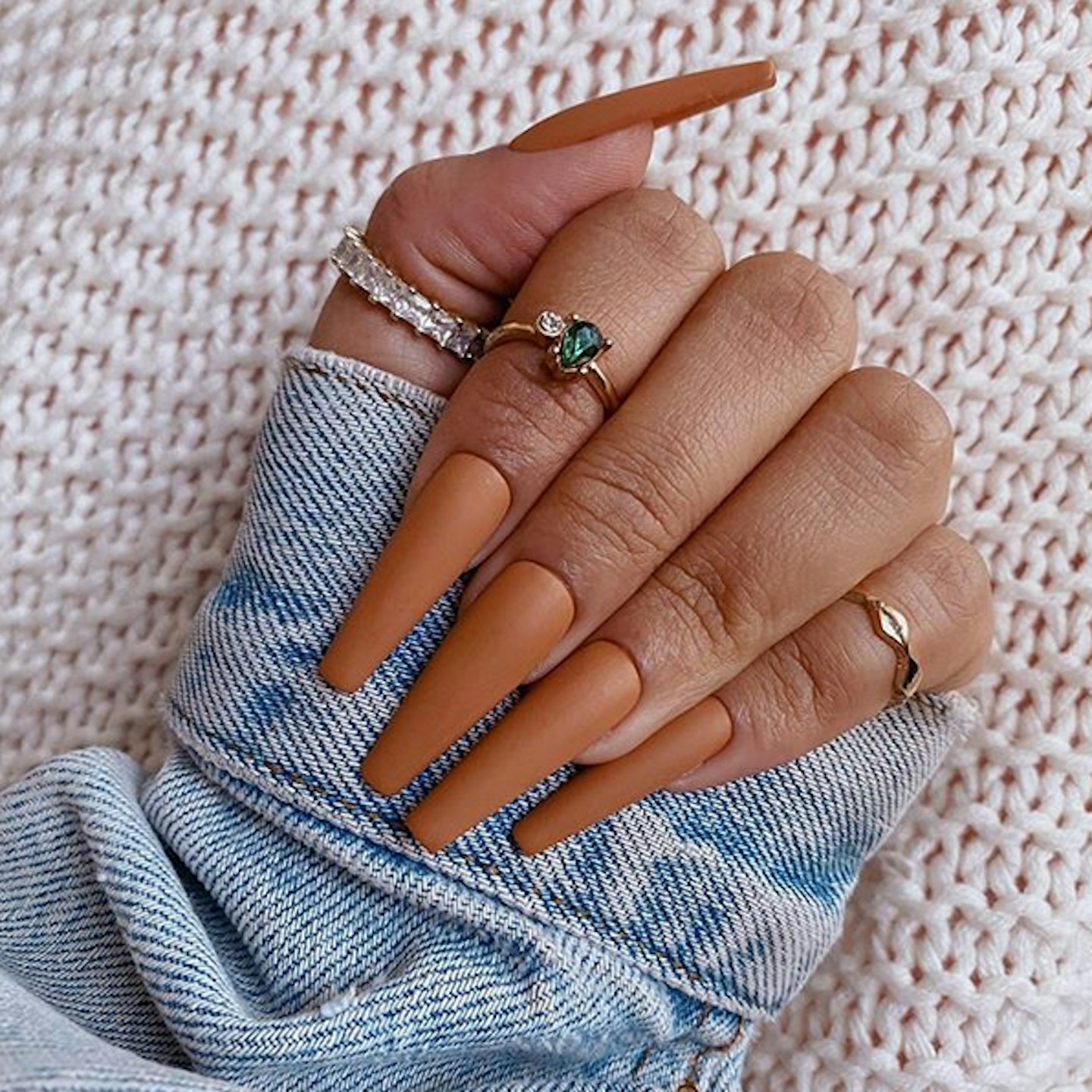 tan nail polish manicure