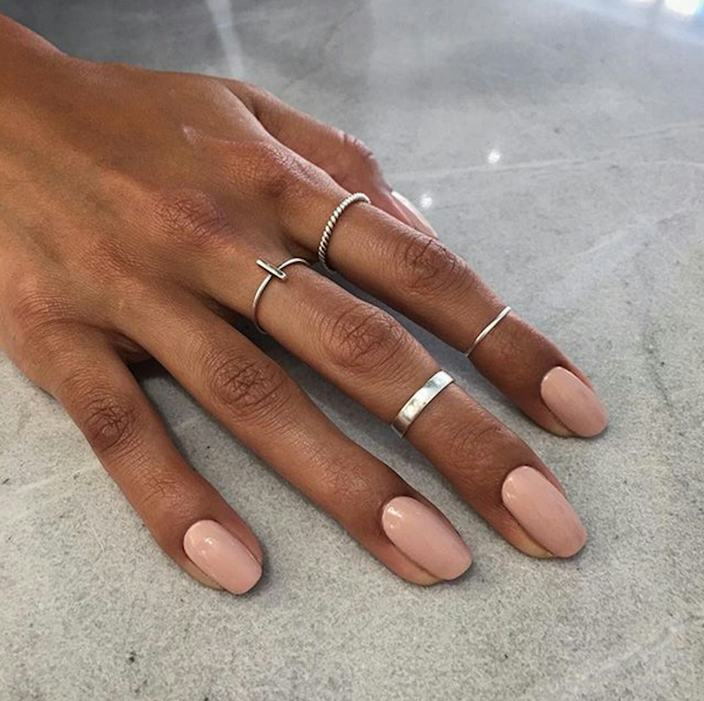 nude manicure nails